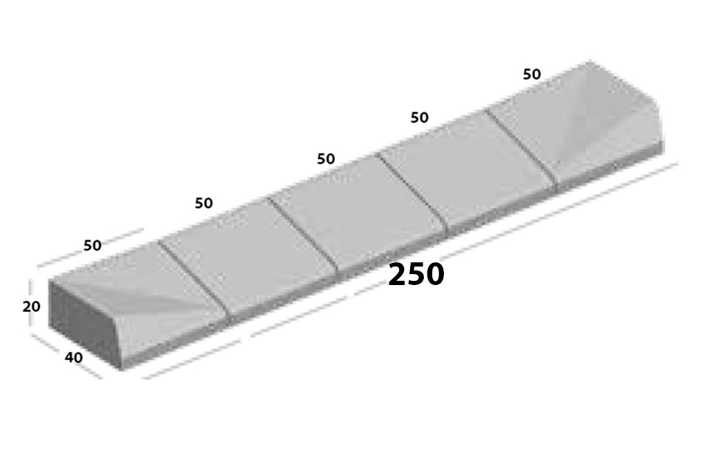 אבן עליה לרכב 50/40 אפור  וולפמן