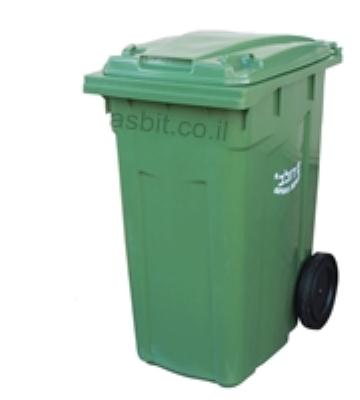 עגלת אשפה ירוקה 360 ליטר דולב