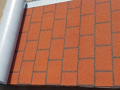 יריעה שינגלס הדבקה עצמית 4 מ"מ אדום משבצות 10 מ"ר ביטום