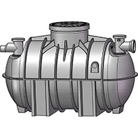 מיכל מפריד שומן 2000 ליטר כניסה/יציאה "4 רוטוניב